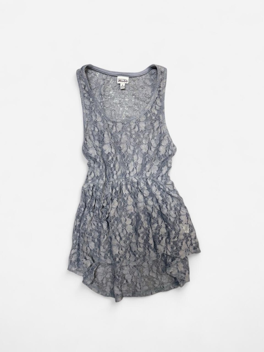 Mudd Gray Lace Sleeveless Swim Cover-Up